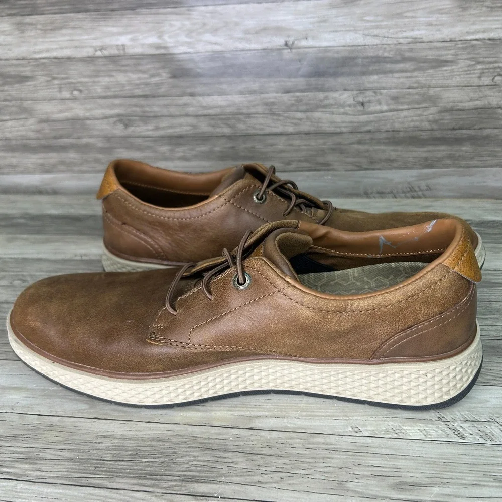 Skechers Mens 10.5 Burkett Camel casual Oxford shoes Brown Leather